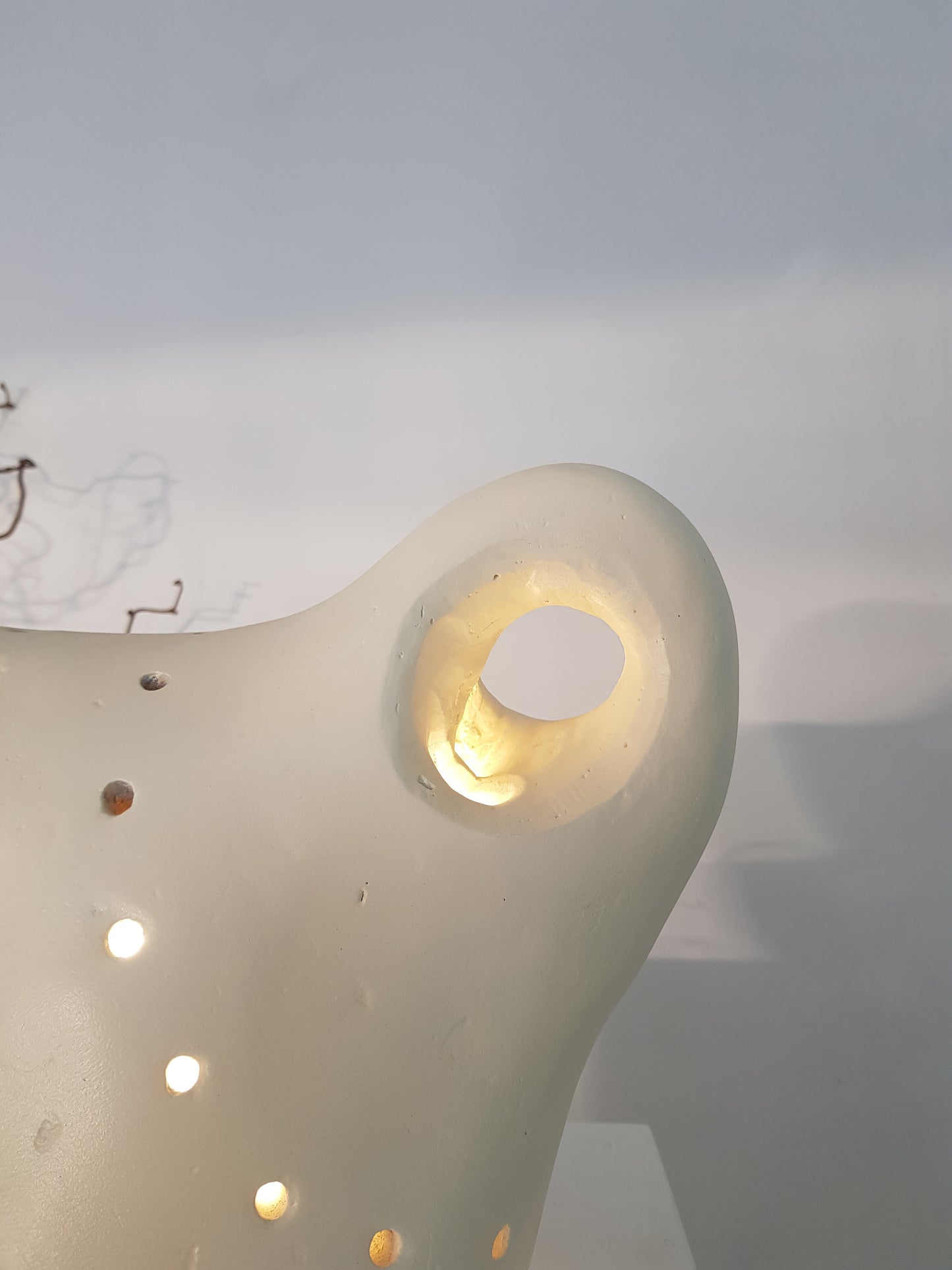 Handmade 'pebble ' Table Lamp in off white