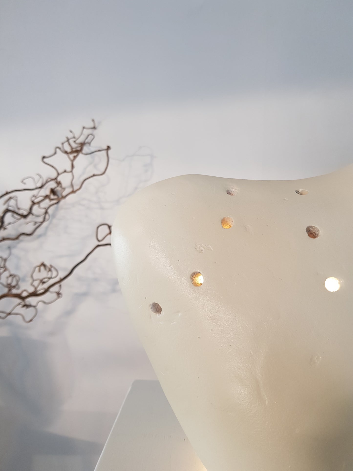 Handmade 'pebble ' Table Lamp in off white