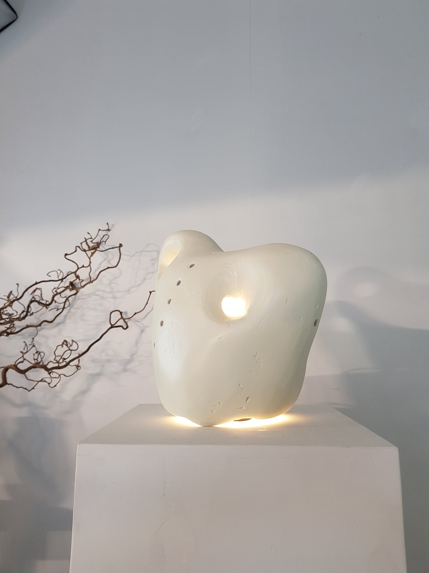 Handmade 'pebble ' Table Lamp in off white