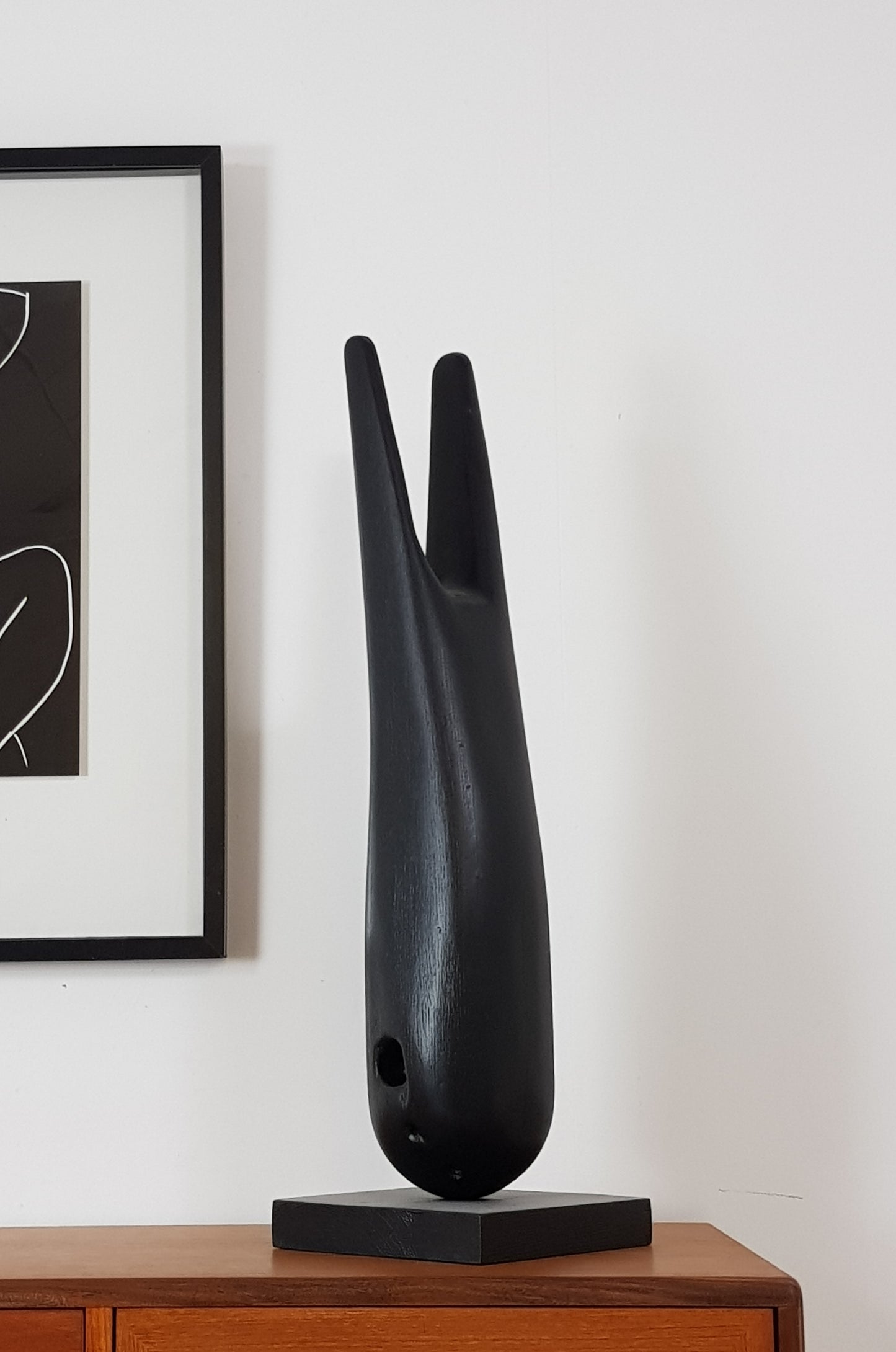 Hand Carved Oak Minimalist Sculpture