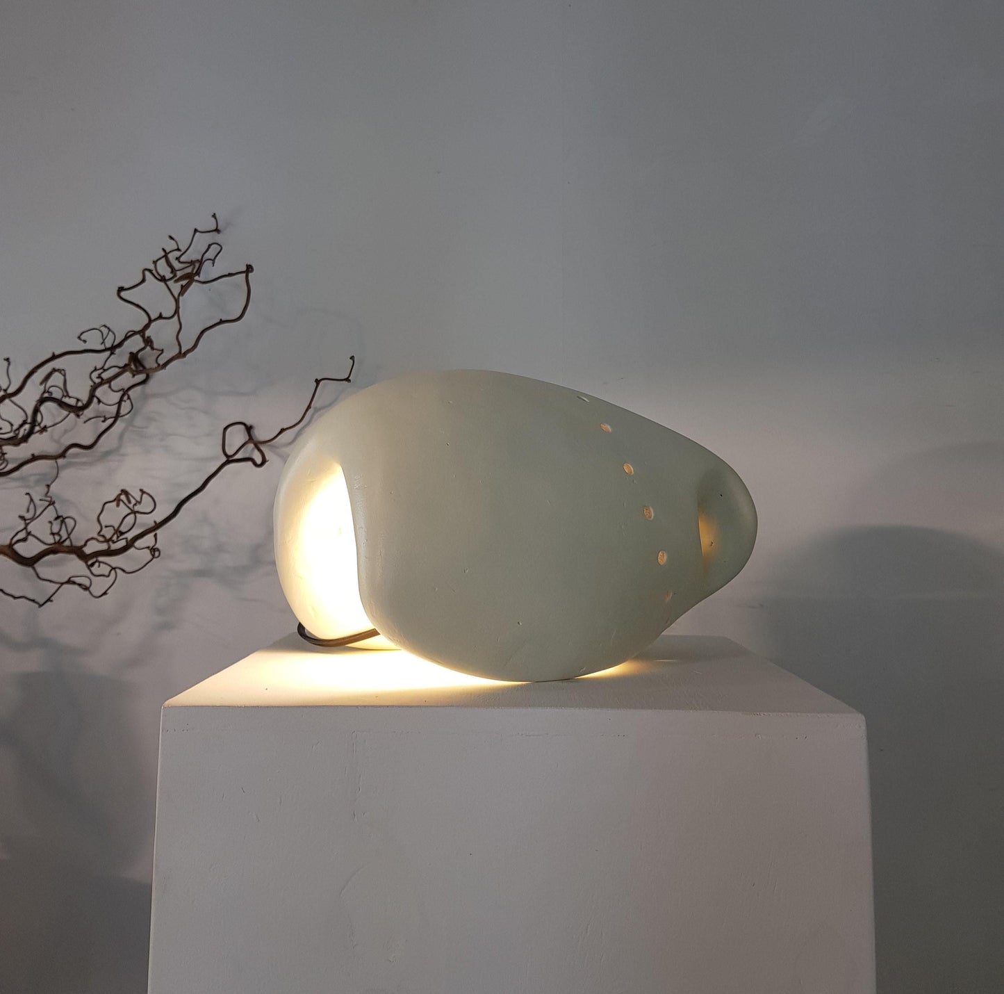 Hand-Carved Ceramic Table Lamp