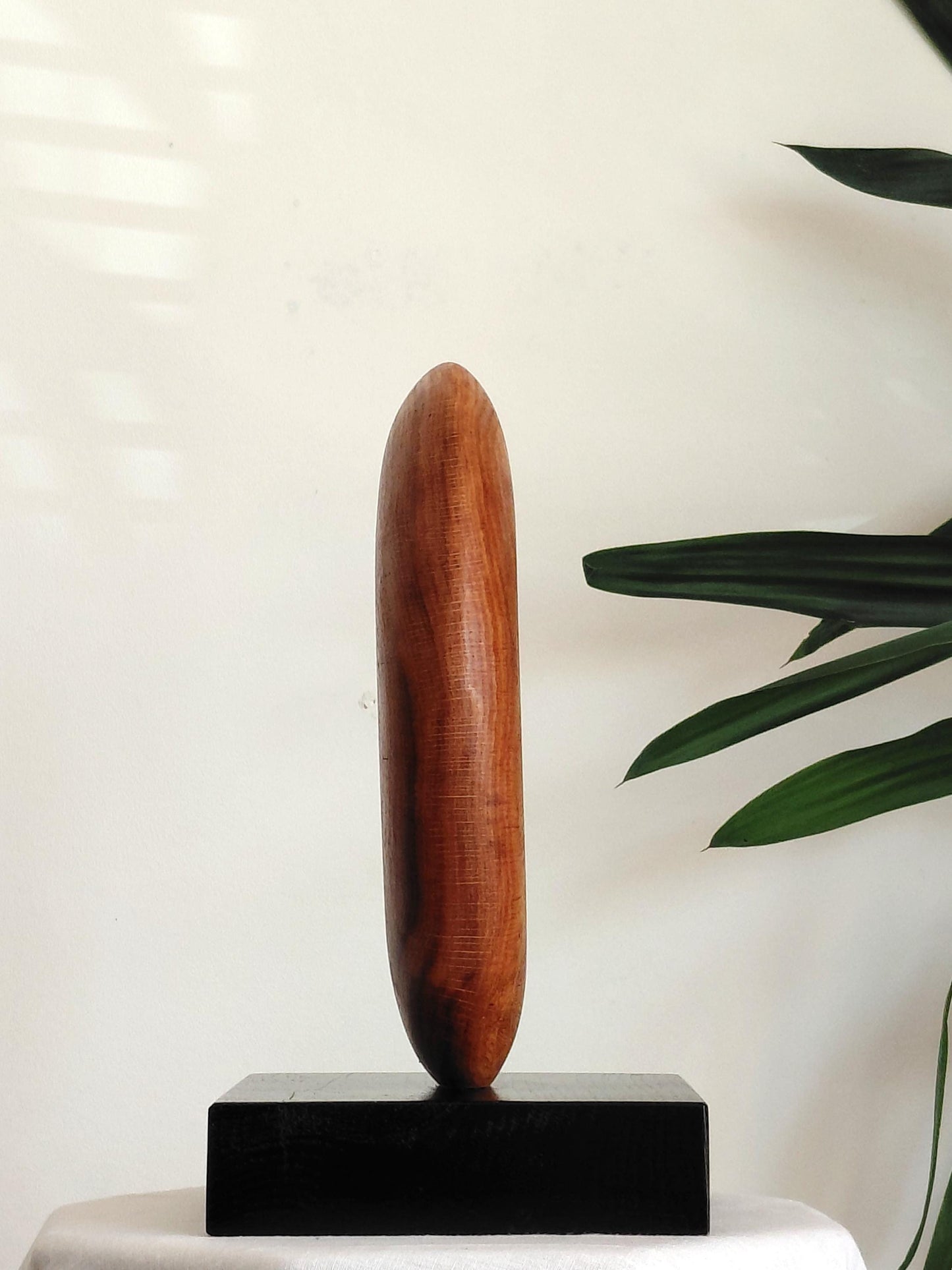 Hand Carved Oak Pebble Sculpture