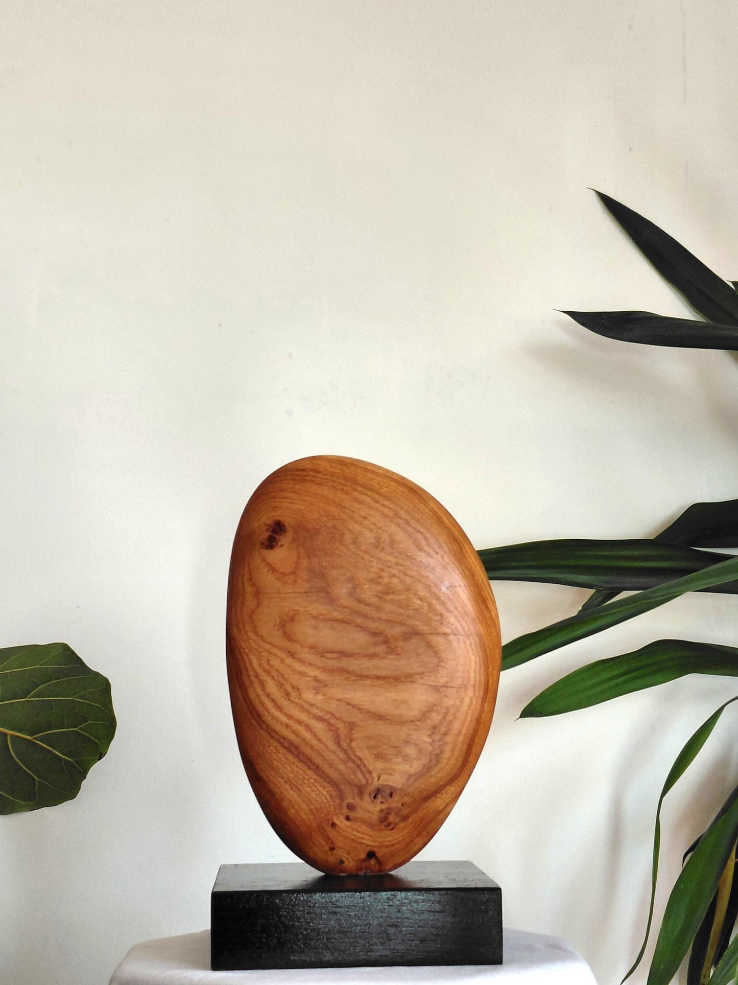 Hand Carved Oak Pebble Sculpture