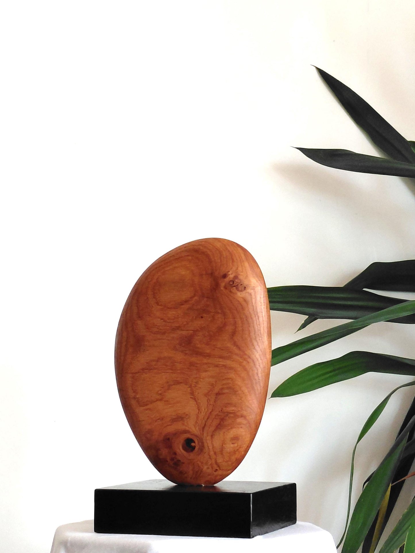 Hand Carved Oak Pebble Sculpture